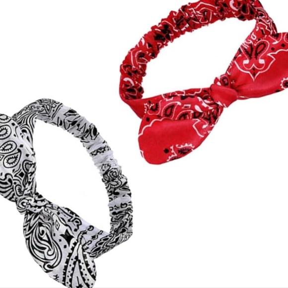 2 Bandana headbands❤️🤍 - Picture 3 of 4